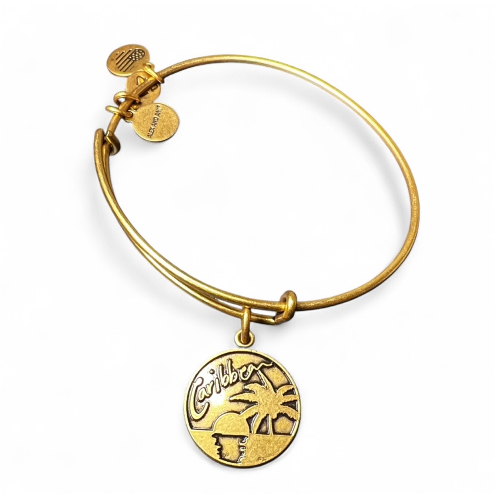 Alex and Ani Gold Caribbean Charm Bracelet